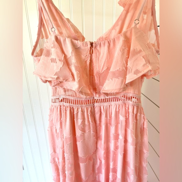 A.Peach High/Low Lace Dress - Picture 9 of 10